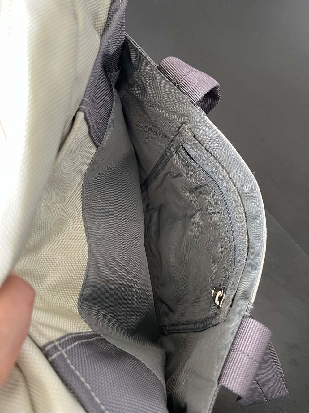 Timbuk2 Tote Bag, Gray and Stone color, with Adjustable straps, Used - Picture 12 of 17